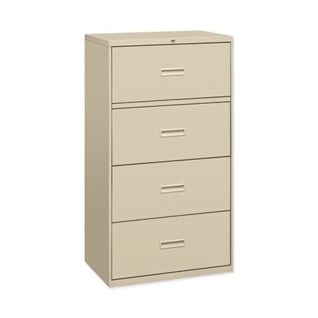 Hon HON, 400 SERIES FOUR-DRAWER LATERAL FILE, 36W X 18D X 52.5H, PUTTY 484LL